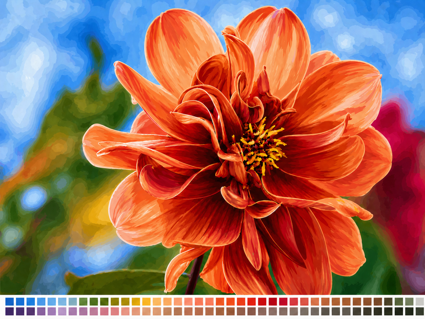Close-up of a vibrant orange flower with a blurred natural background