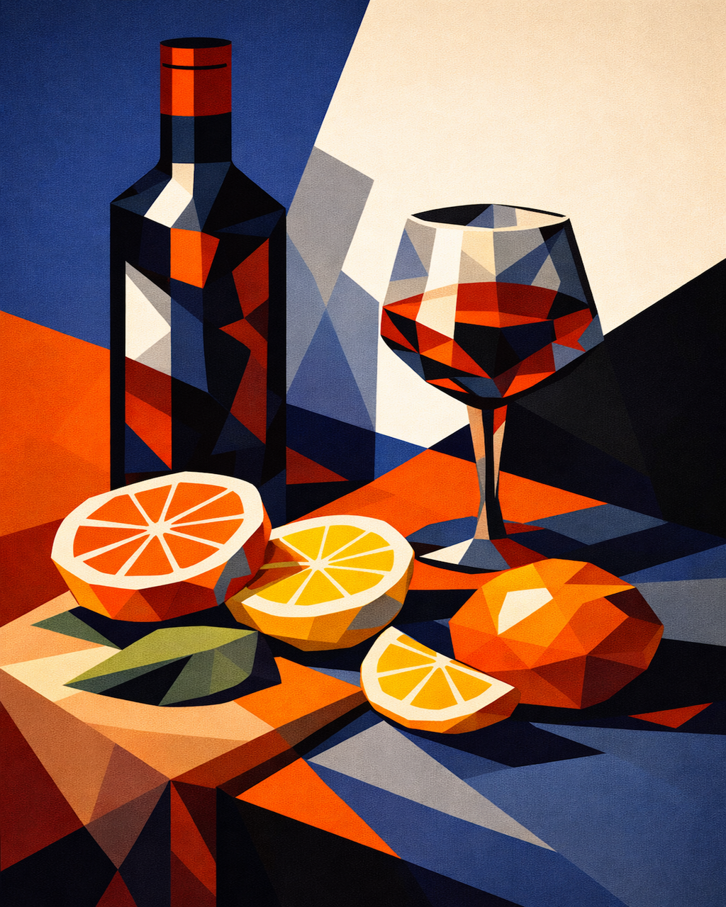 Bauhaus Wine & Citrus Still Life